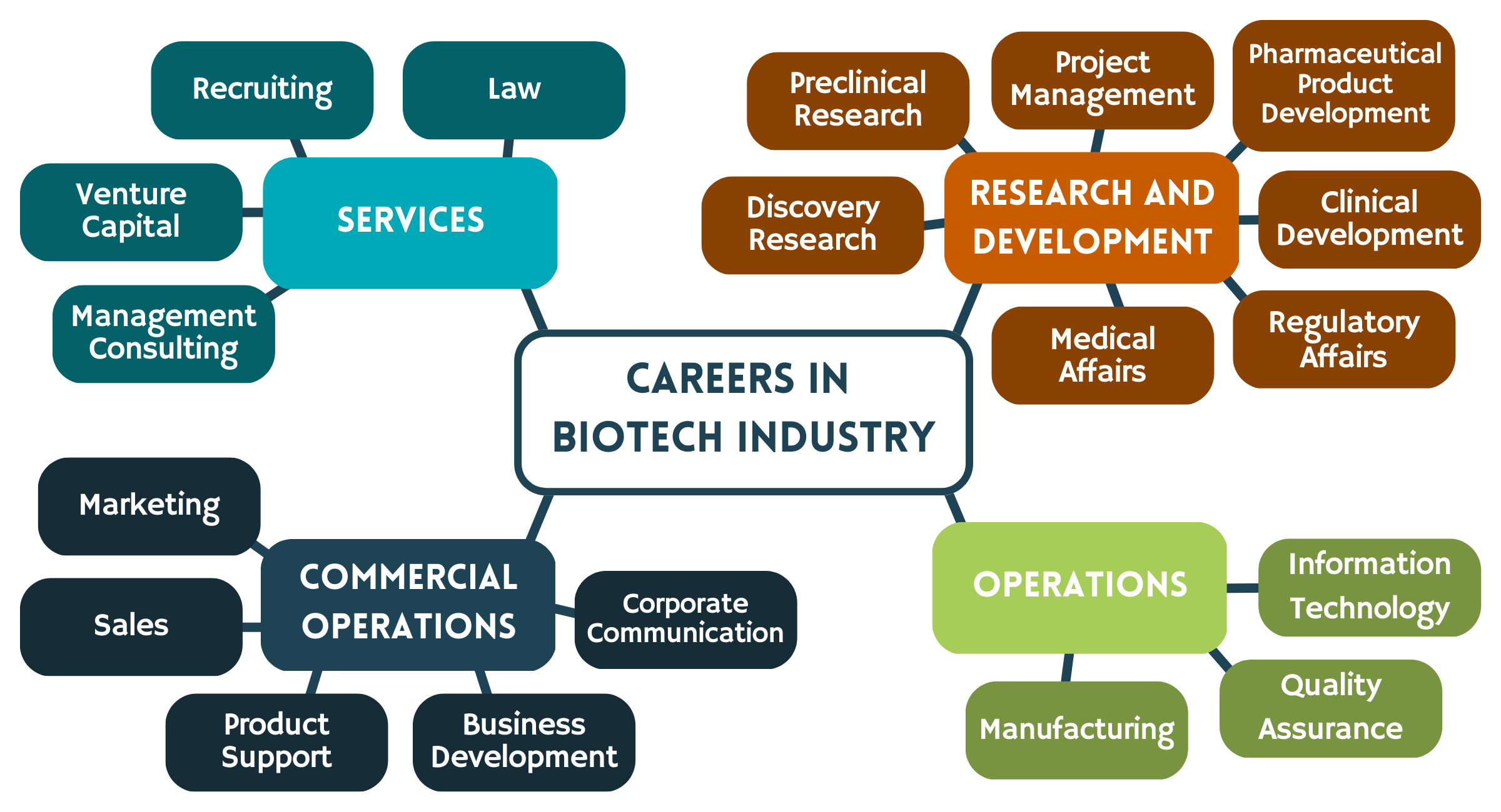 Map of Careers in Biotech Industry